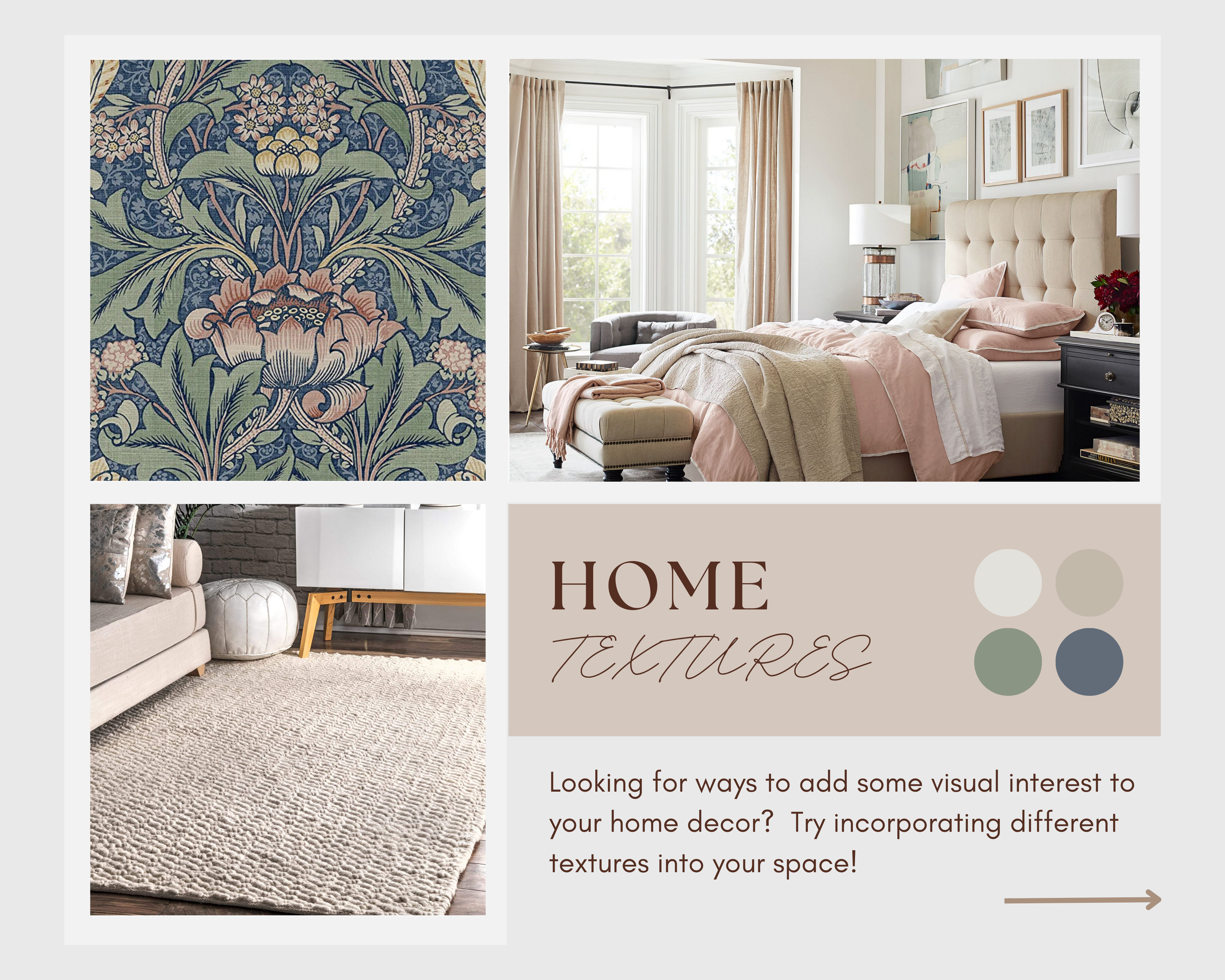 Textured Home Decor, Jute Rug, Velvet Bedspread