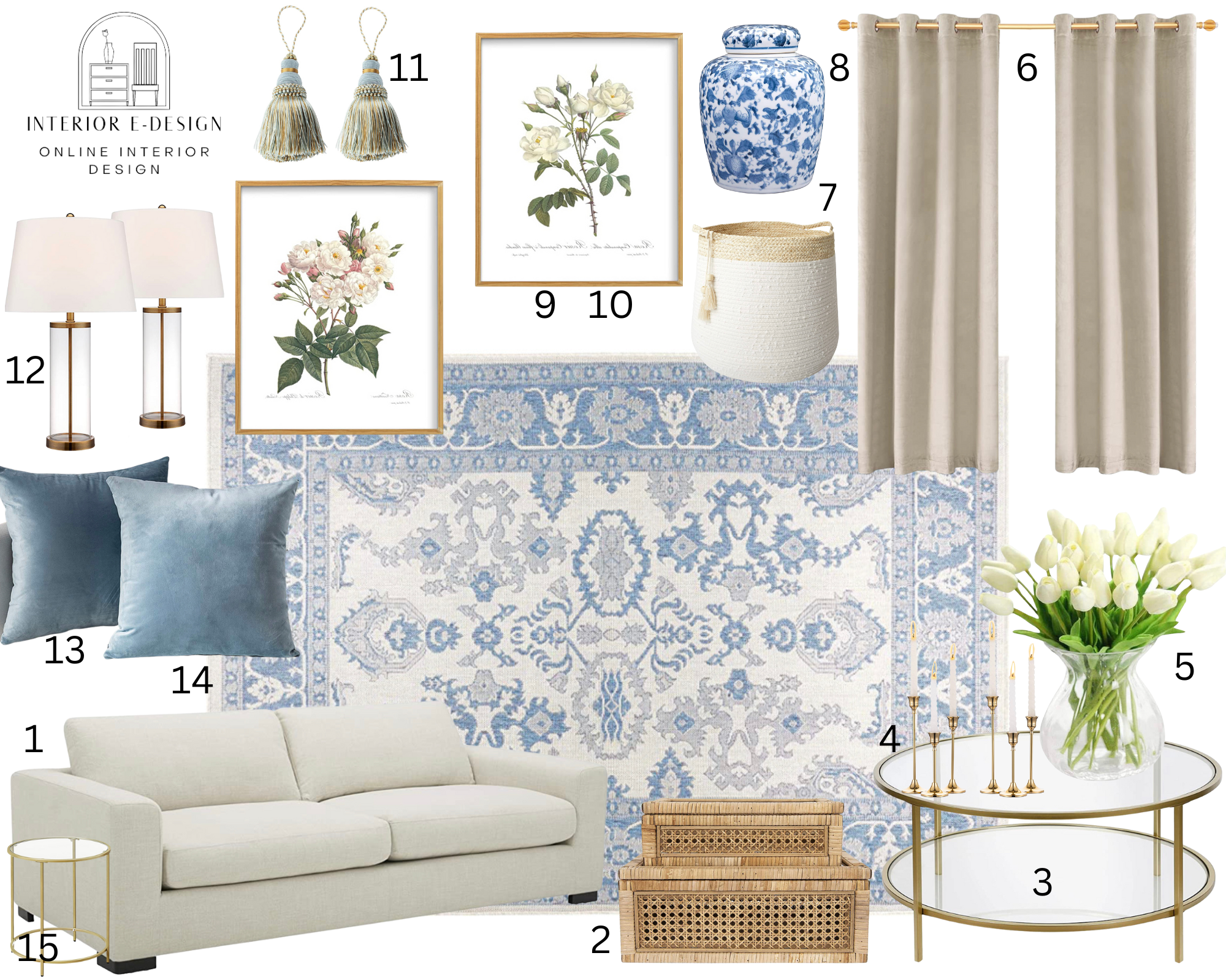 blue and white home decor, home decor, maximalist style, interior design, floral print